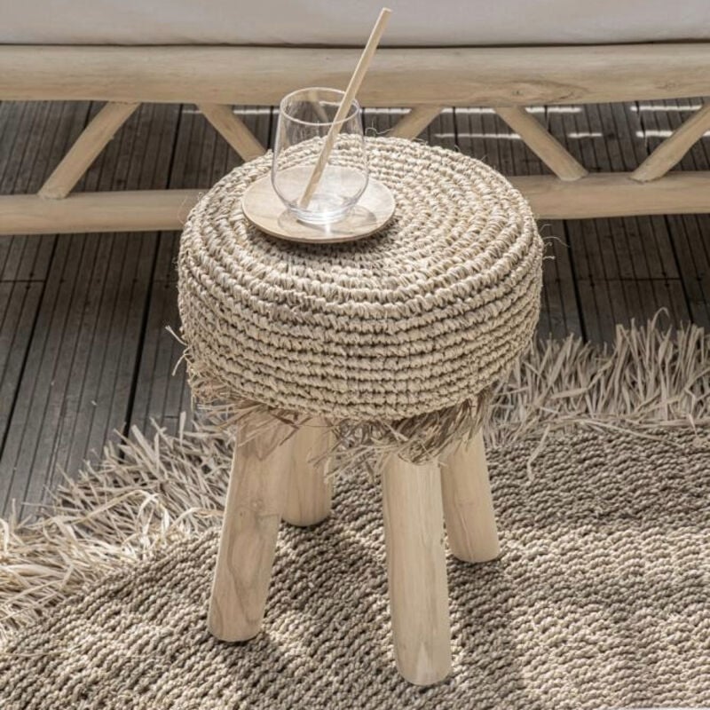 Bazar Bizar Raffia jakkara hapsuilla luonnonväri